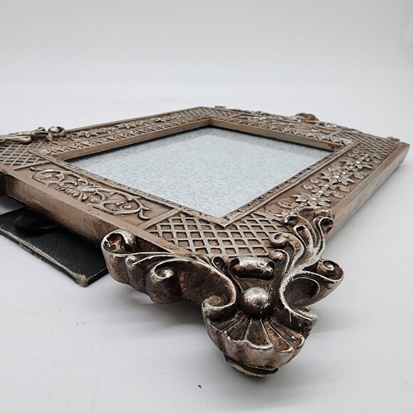 Ornate Victorian Style Resin Photo Frame Intricate Floral Scroll 4x6" - Picture 10 of 11